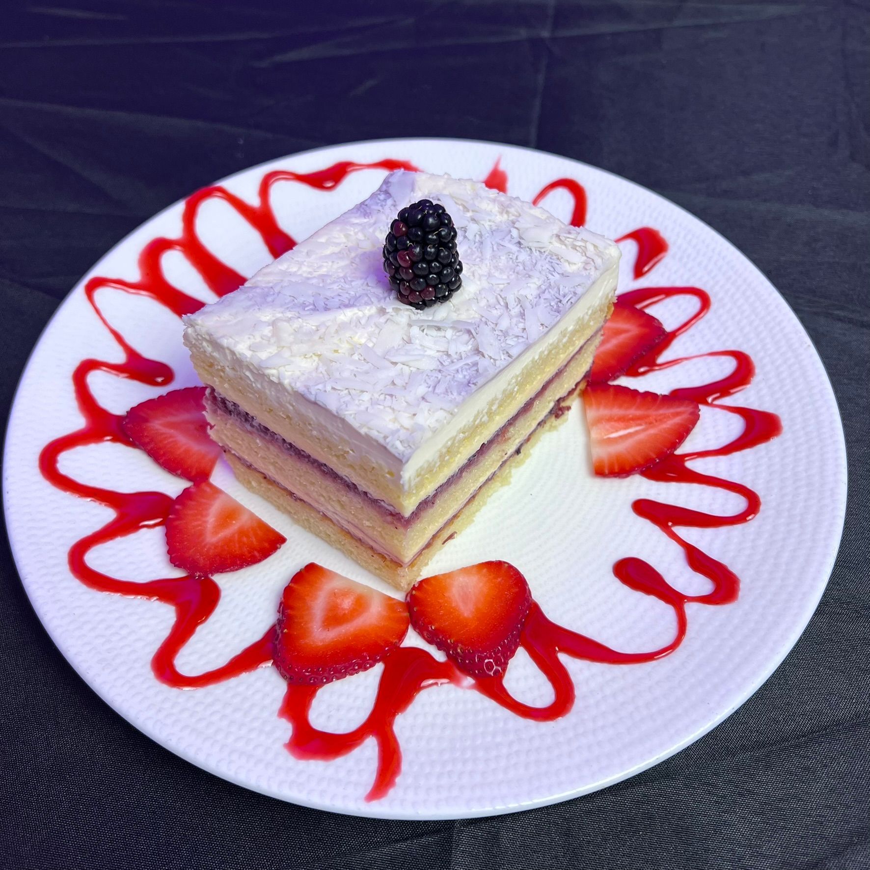 Berry Custard Layered Cake