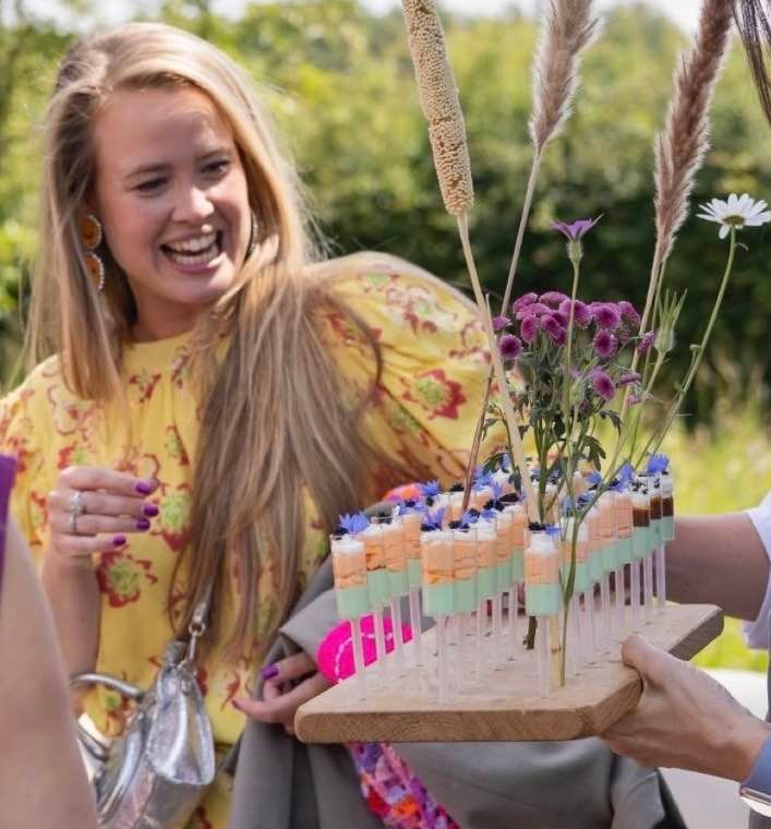 Mooie kleuren hapjes in lolly-vorm