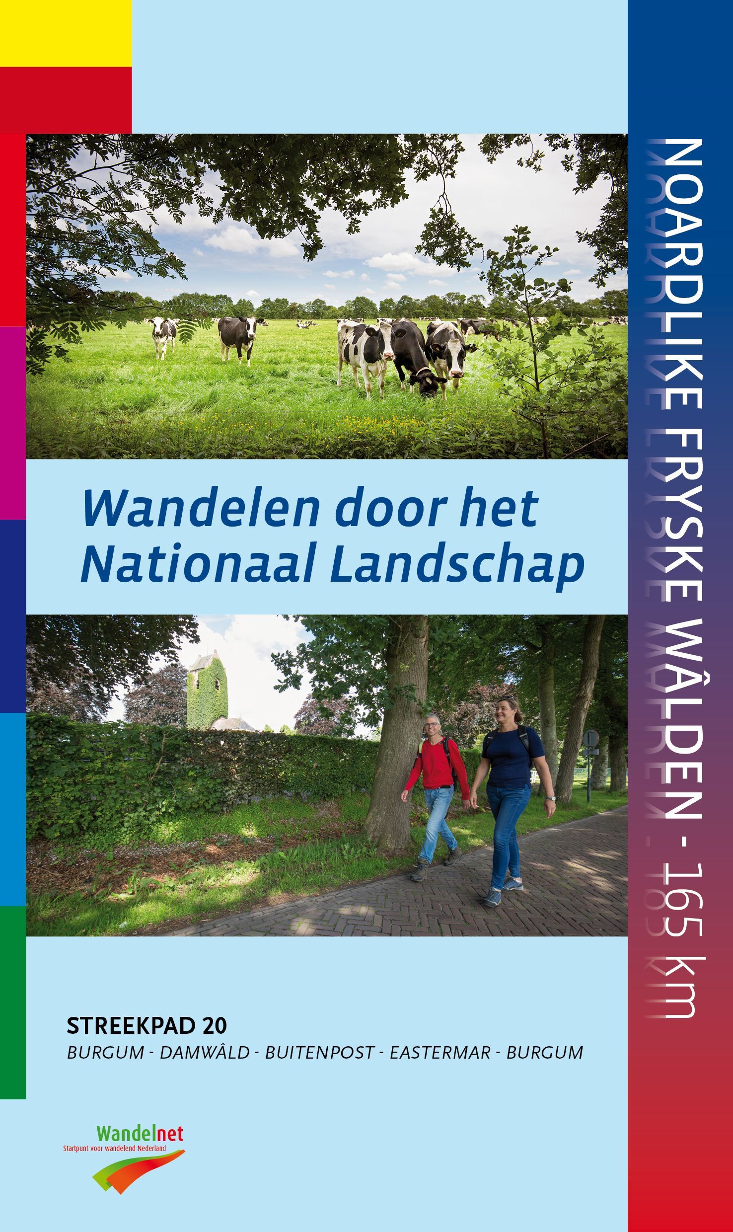 Brochureomslag: Koeien in een weiland, een wandelend stel, titel