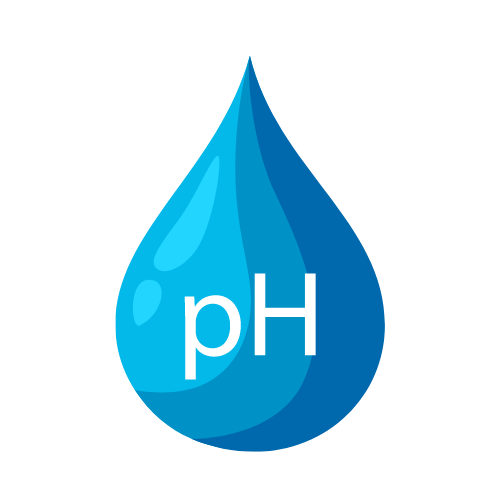 A blue drop of water with the word ph written on it.