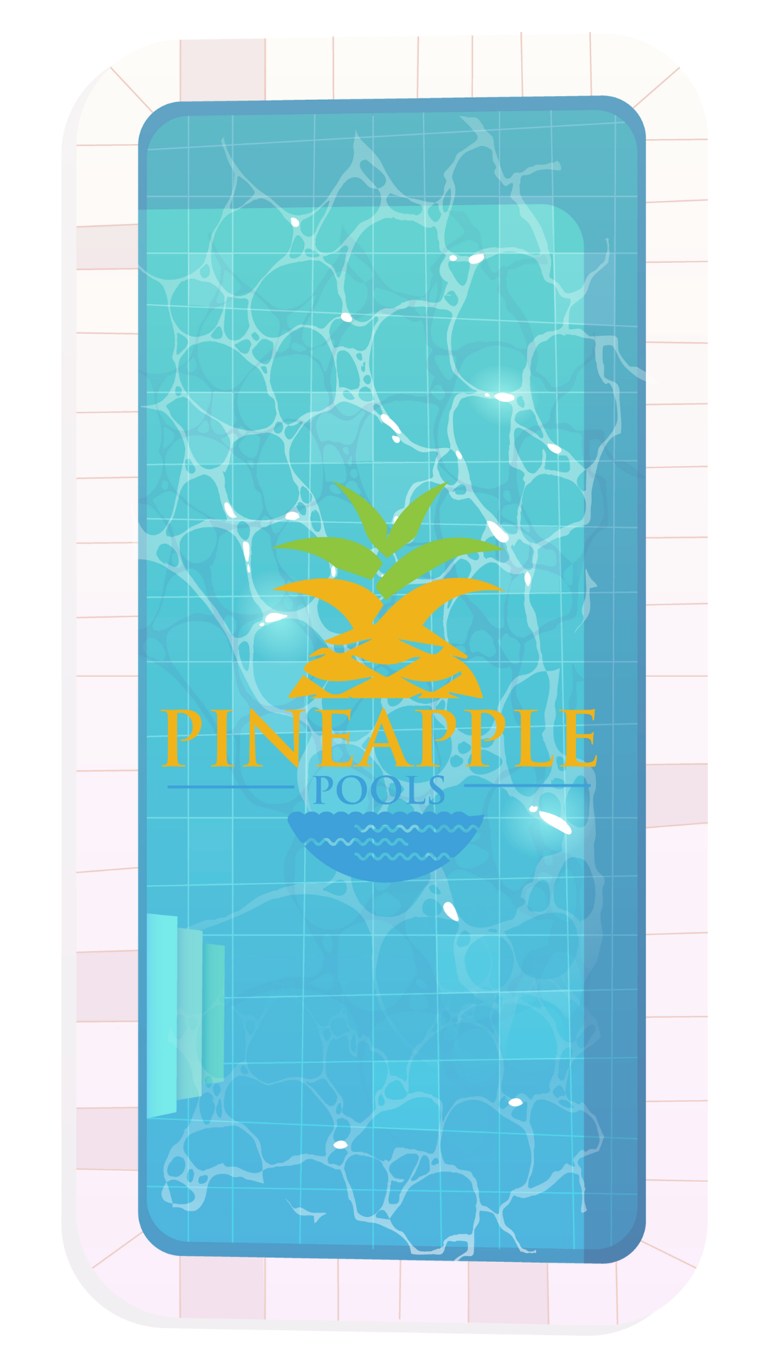 A cell phone with a pineapple on the screen.