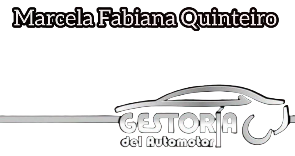 Logotipo de Marcela Fabiana Quinteiro con un coche estilizado y el texto 