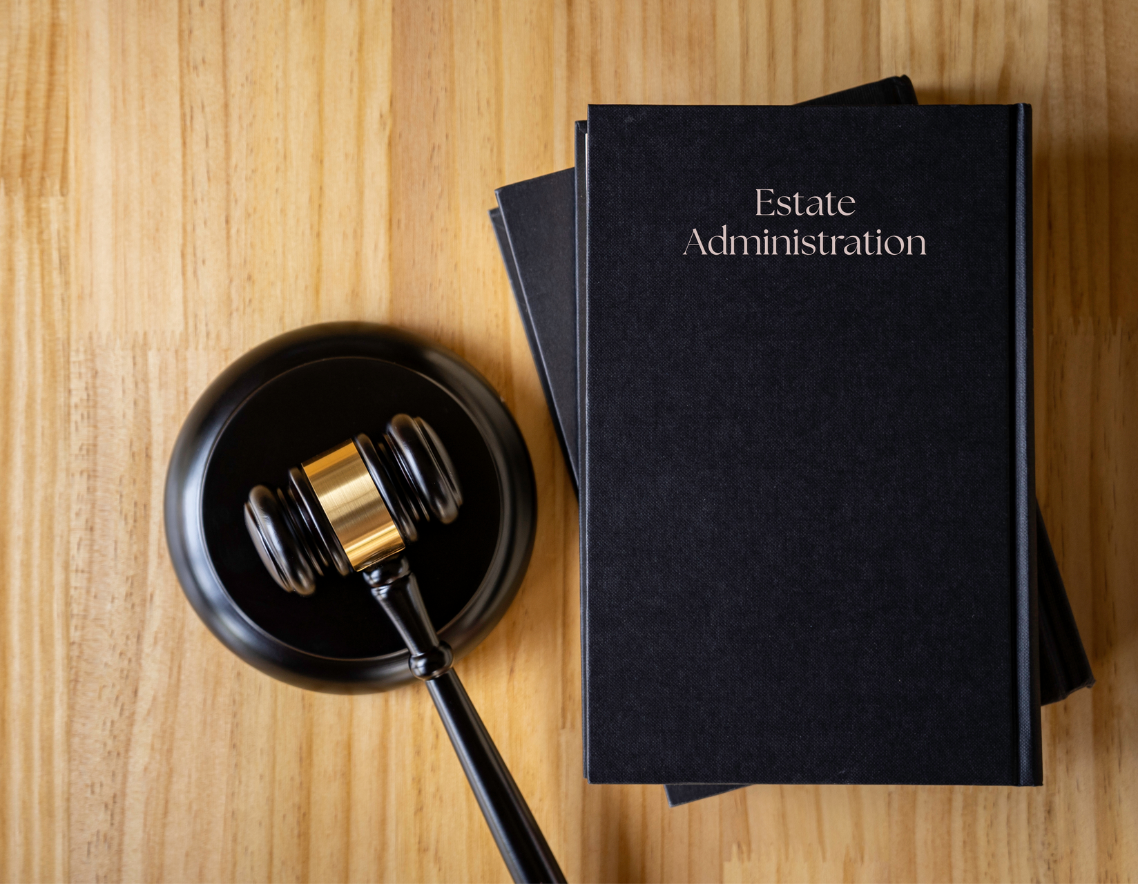 Gavel and book titled 