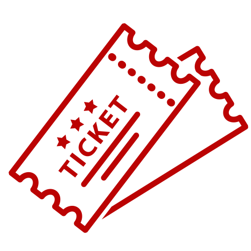 Two red tickets with the word