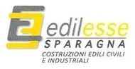 Logo di Edilesse Sparagna con una "E" stilizzata gialla e grigia e testo nero per l'edilizia civile e industriale.