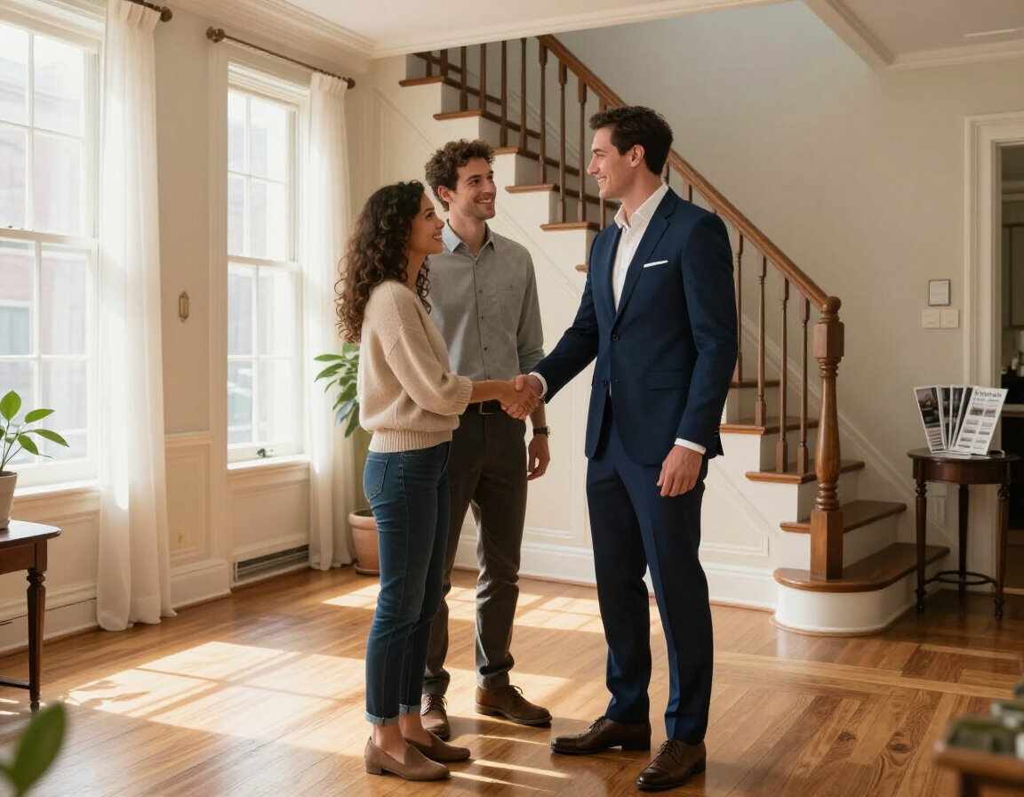 Alec Wright meeting with clients in a New York home