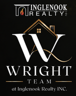 Inglenook Realty Wright Team logo with house roof and gold accents on black background