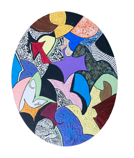 Drawing of a hand holding a paint brush