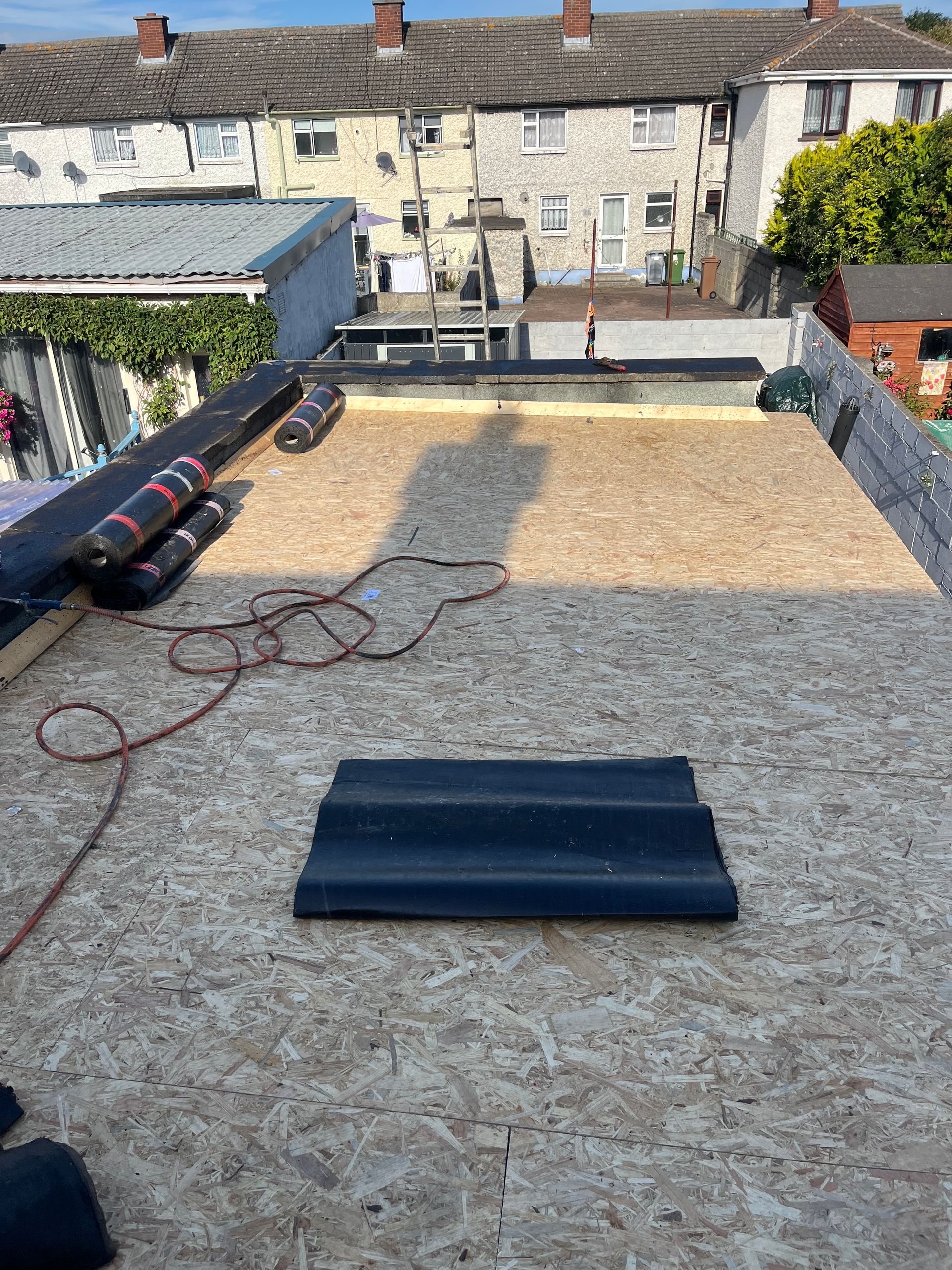 Flat roof getting redone