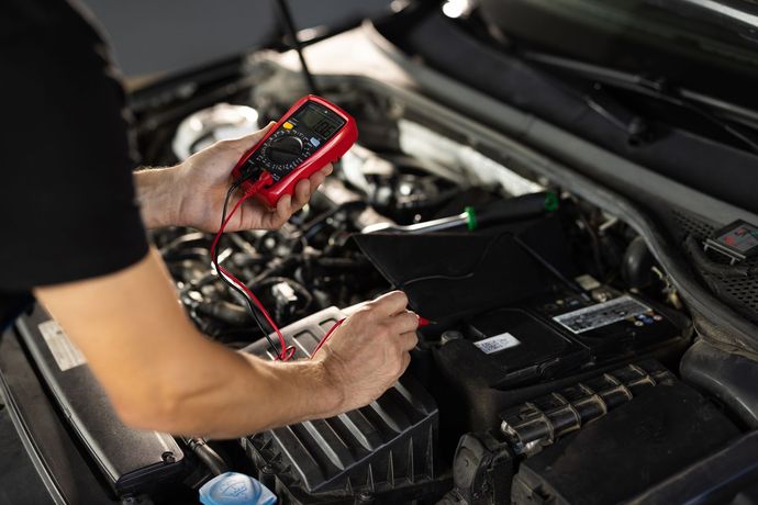 Mobile mechanic fixing car motor