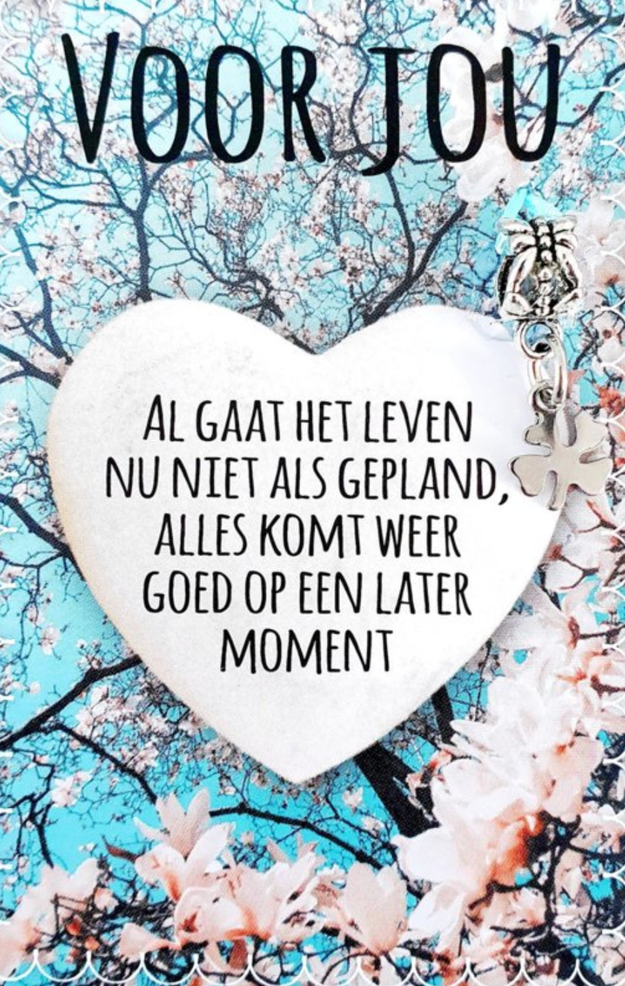 Tekst op een hartvormige achtergrond: