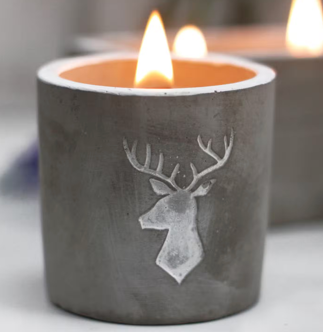 Kaars In Betonnen Pot - Medium - Whisky & Hout Rook
