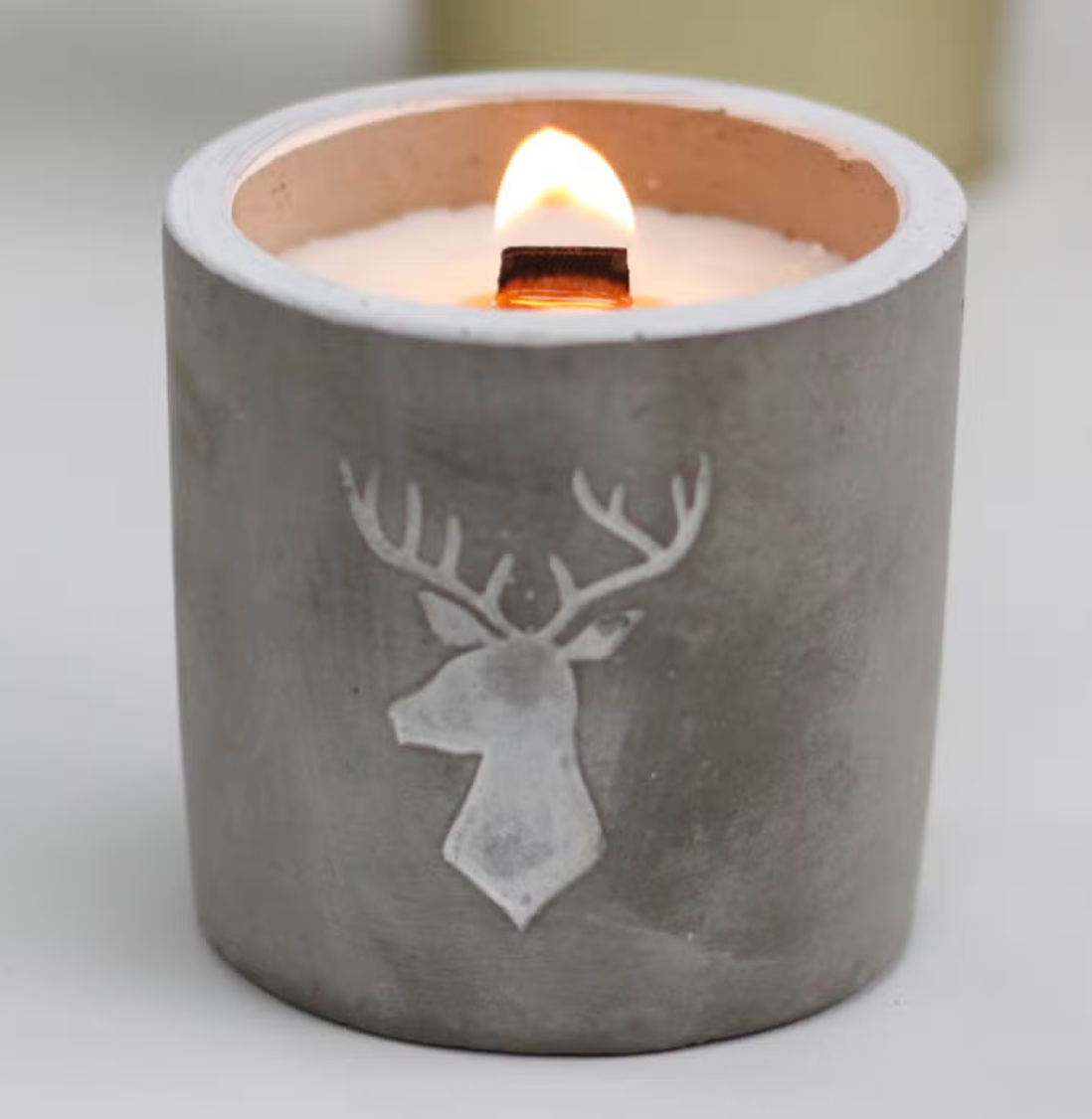 Kaars In Betonnen Pot - Medium - Whisky & Hout Rook