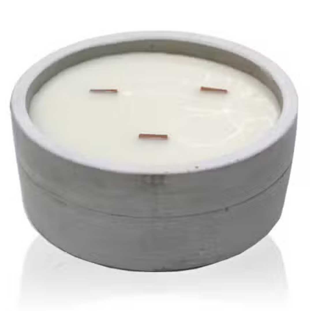 Kaars In Betonnen Pot - Large - Patchouli & Donker Amber