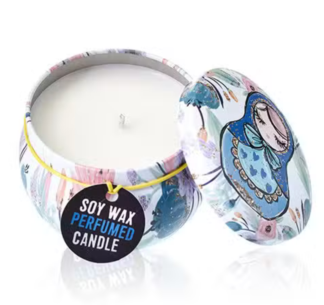 Sojakaars in Decoratief Blik – Wit – 120 gram