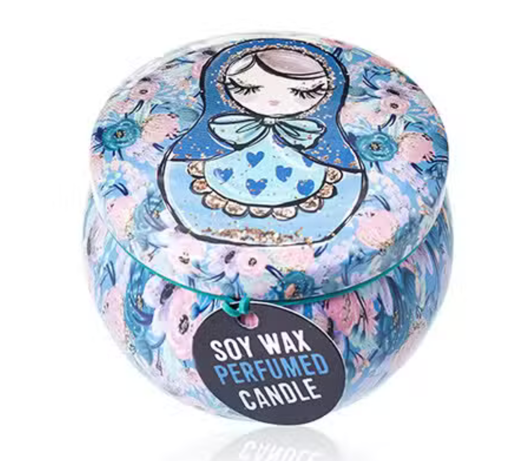 Sojakaars in Decoratief Blik – Blauw – 120 gram