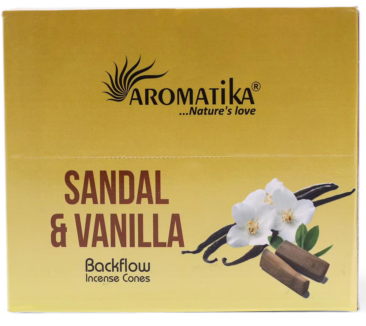 Masala Terugstroom Wierookkegels – Sandelhout & Vanille – 10 stuks