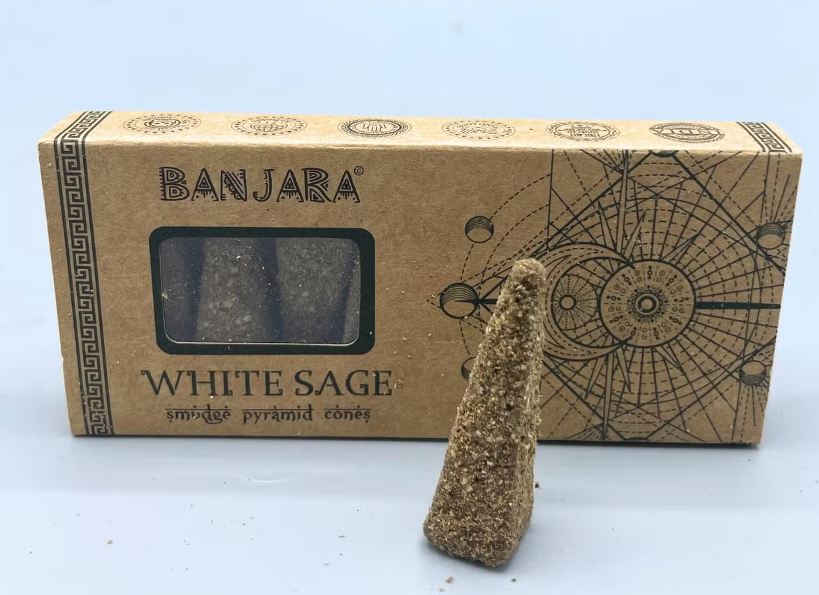 Banjara Smudge Pyramid Cones – Witte Salie – 10 stuks