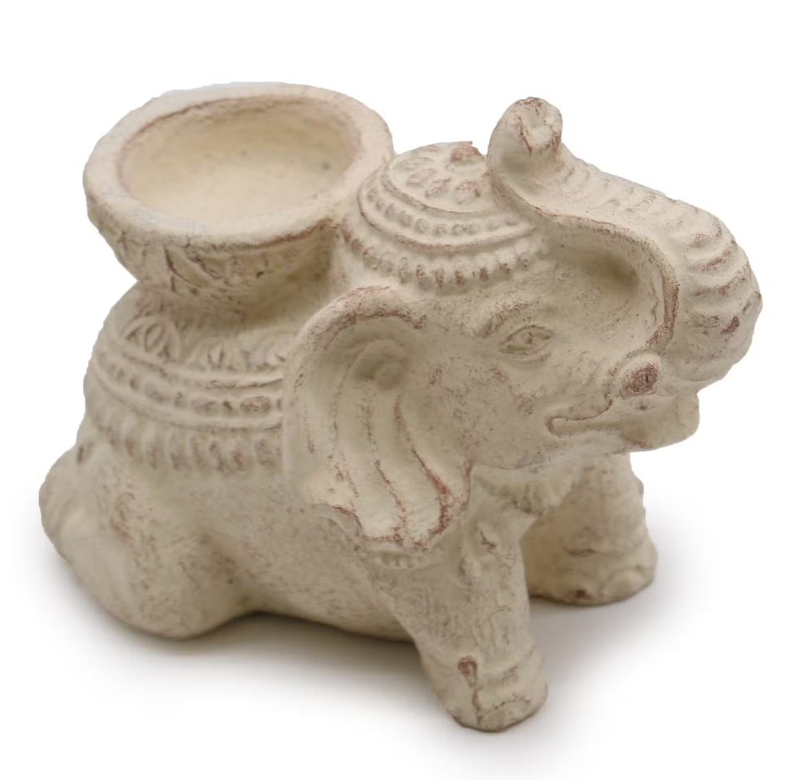 Wierookhouder Kandelaar Olifant – Creme Steen