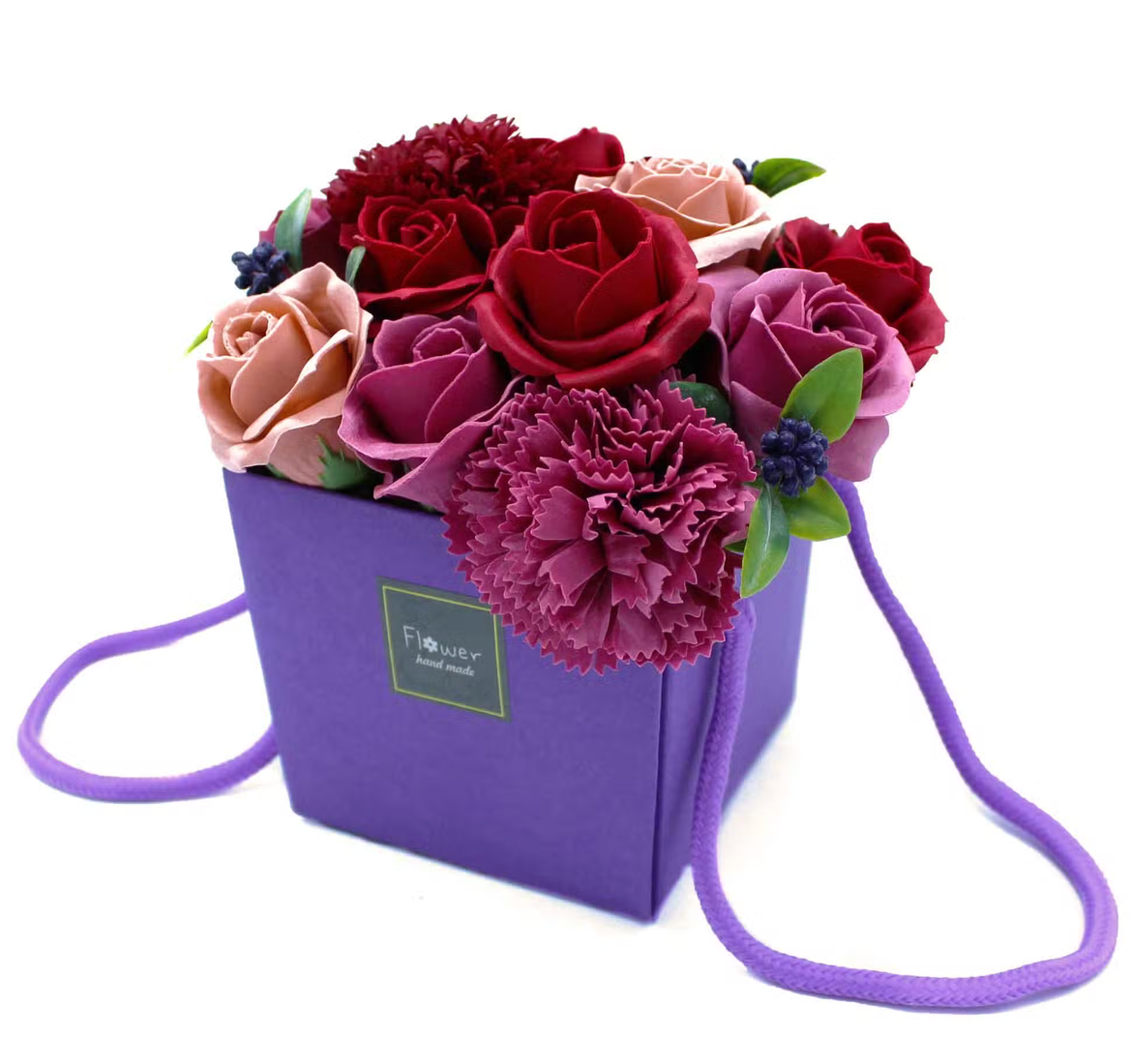 Luxe Zeepbloemen Boeket Paarse Bloementuin Special