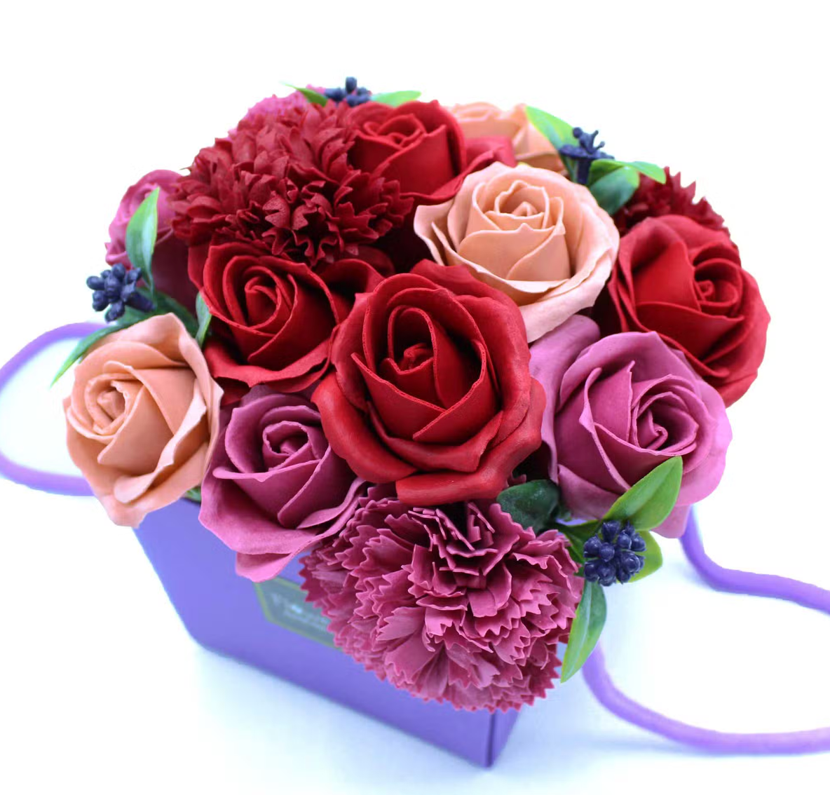 Luxe Zeepbloemen Boeket Paarse Bloementuin Special