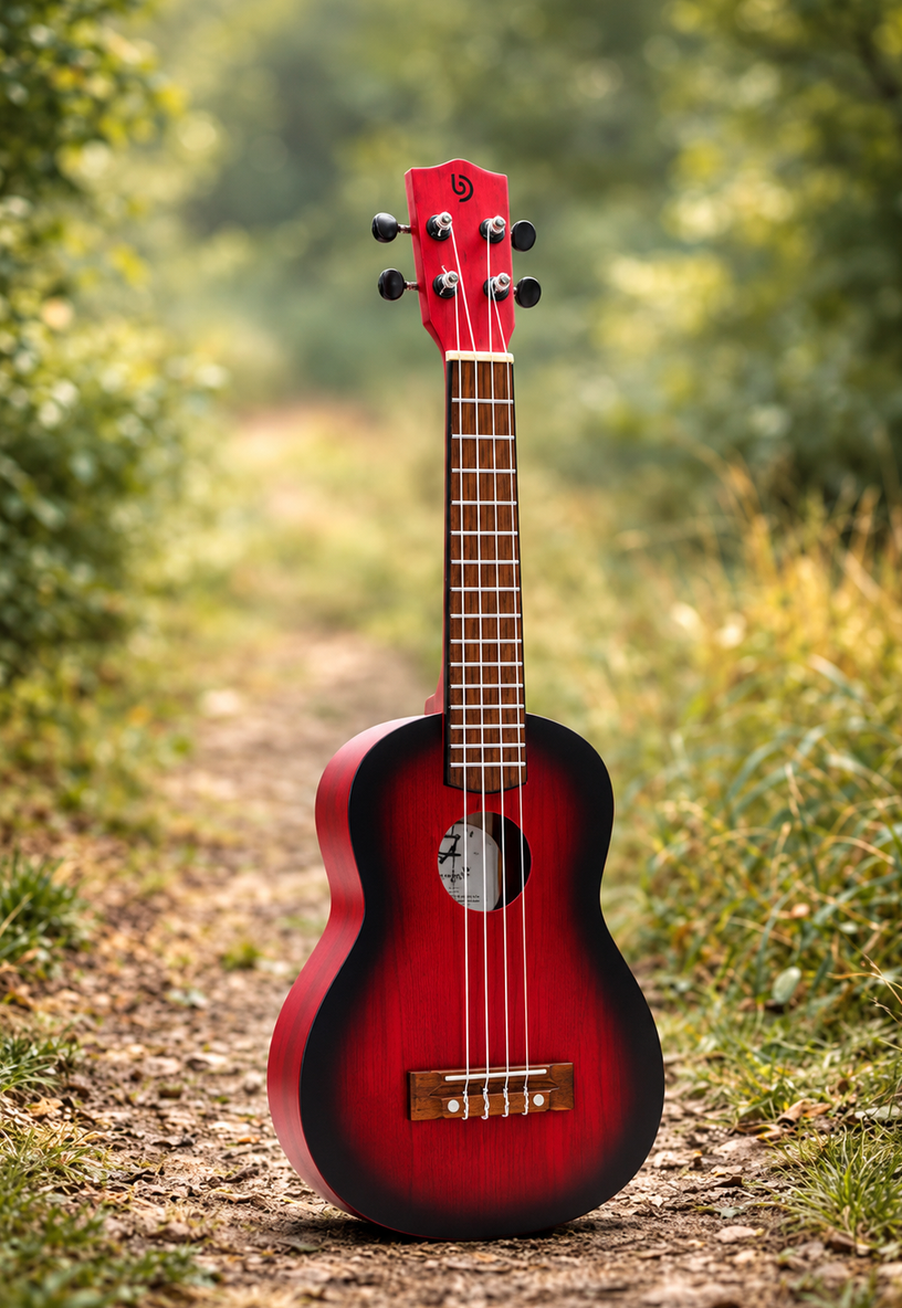 Ambachtelijke Sopraan Ukelele uit Indonesië Rood