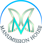 manumission house logo in blues & green
