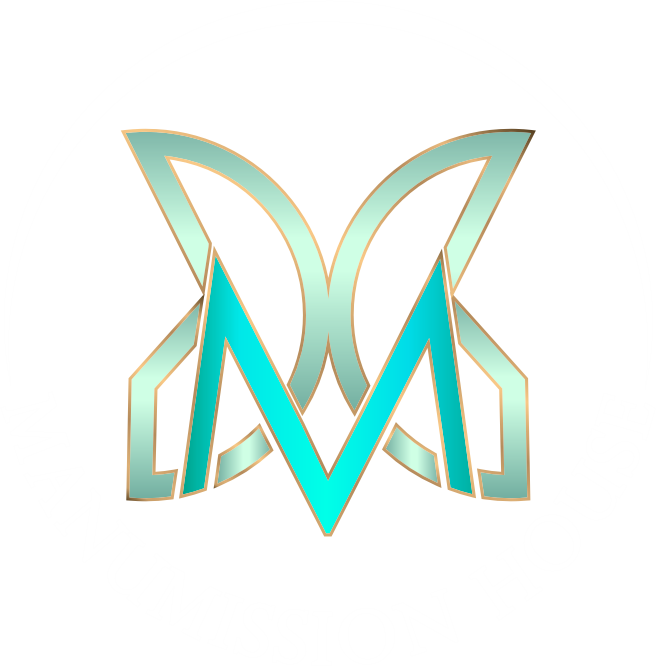 Manumission logo in white, blues and greens