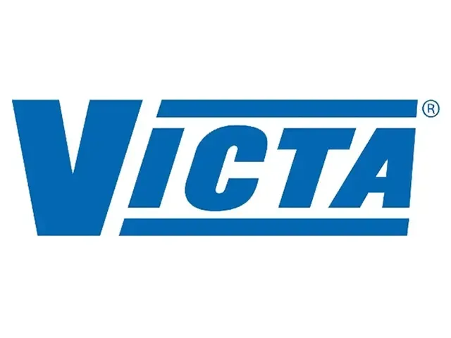 A Blue and White Logo for a Company Called Victa — Stockers & Partridge In Paterson, NSW