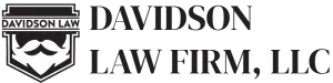 The logo for davidson law firm llc is black and white