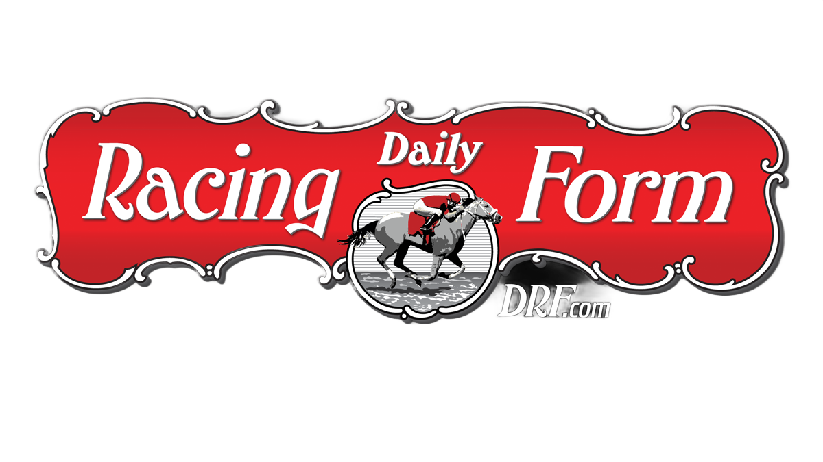 The red-and-white Daily Racing Form logo featuring an illustration of a galloping racehorse and jockey inside a circle.