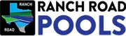 Ranch Road Pools logo with Texas outline and blue-black text