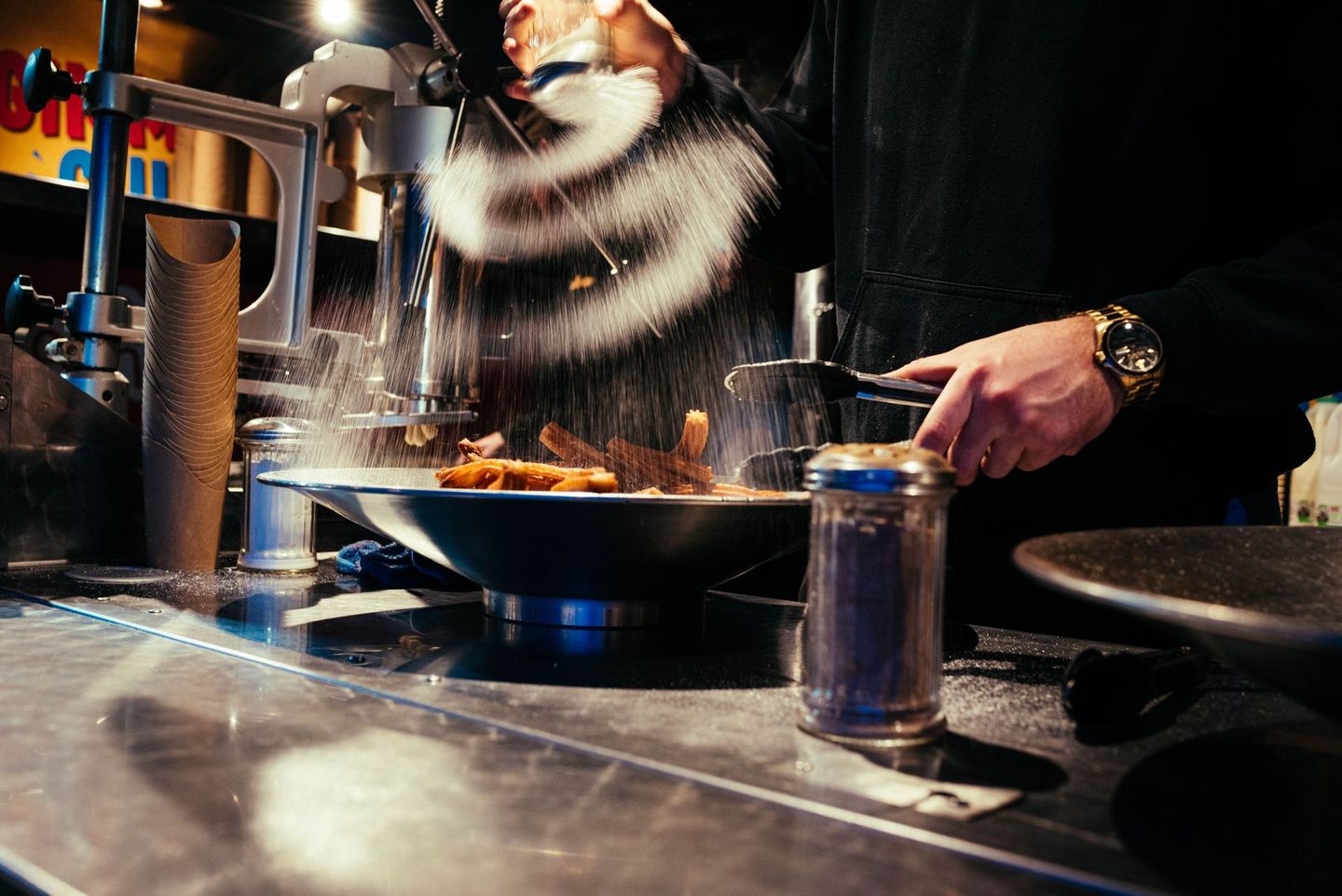 Street food being served at Lancaster Christmas Market