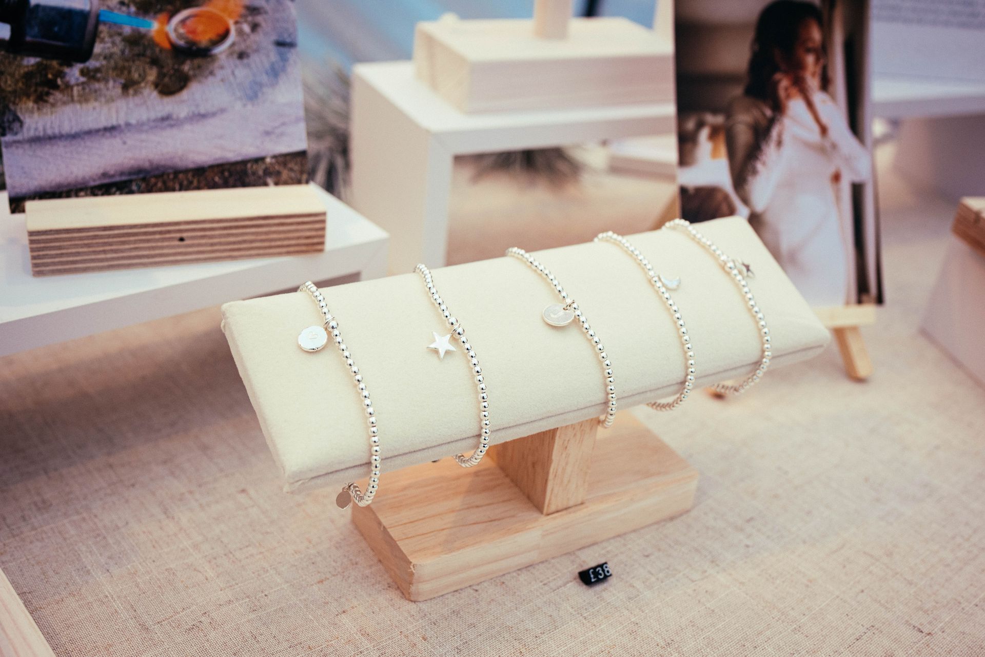 Silver jewellery stall at Lancaster Christmas Market