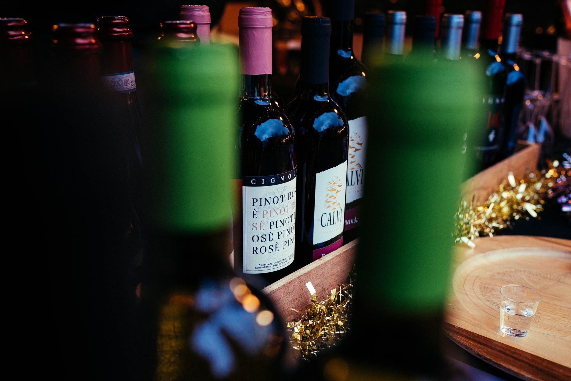 Selection of wine bottles from an independent market trader