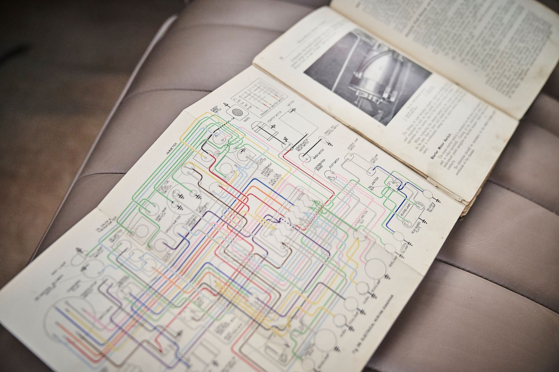 A book is open to a page with a diagram on it.