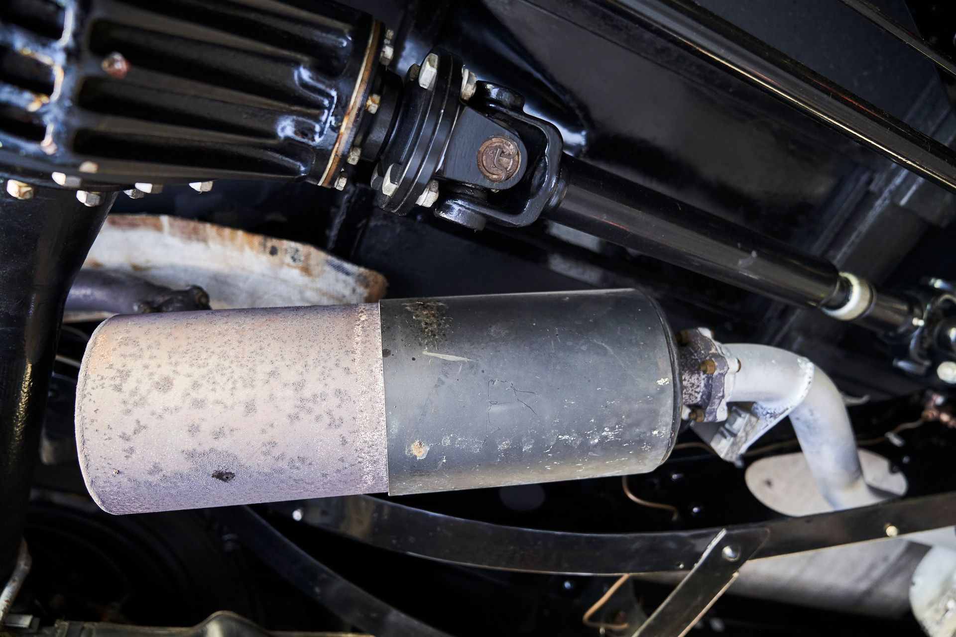 A close up of a exhaust pipe in a car