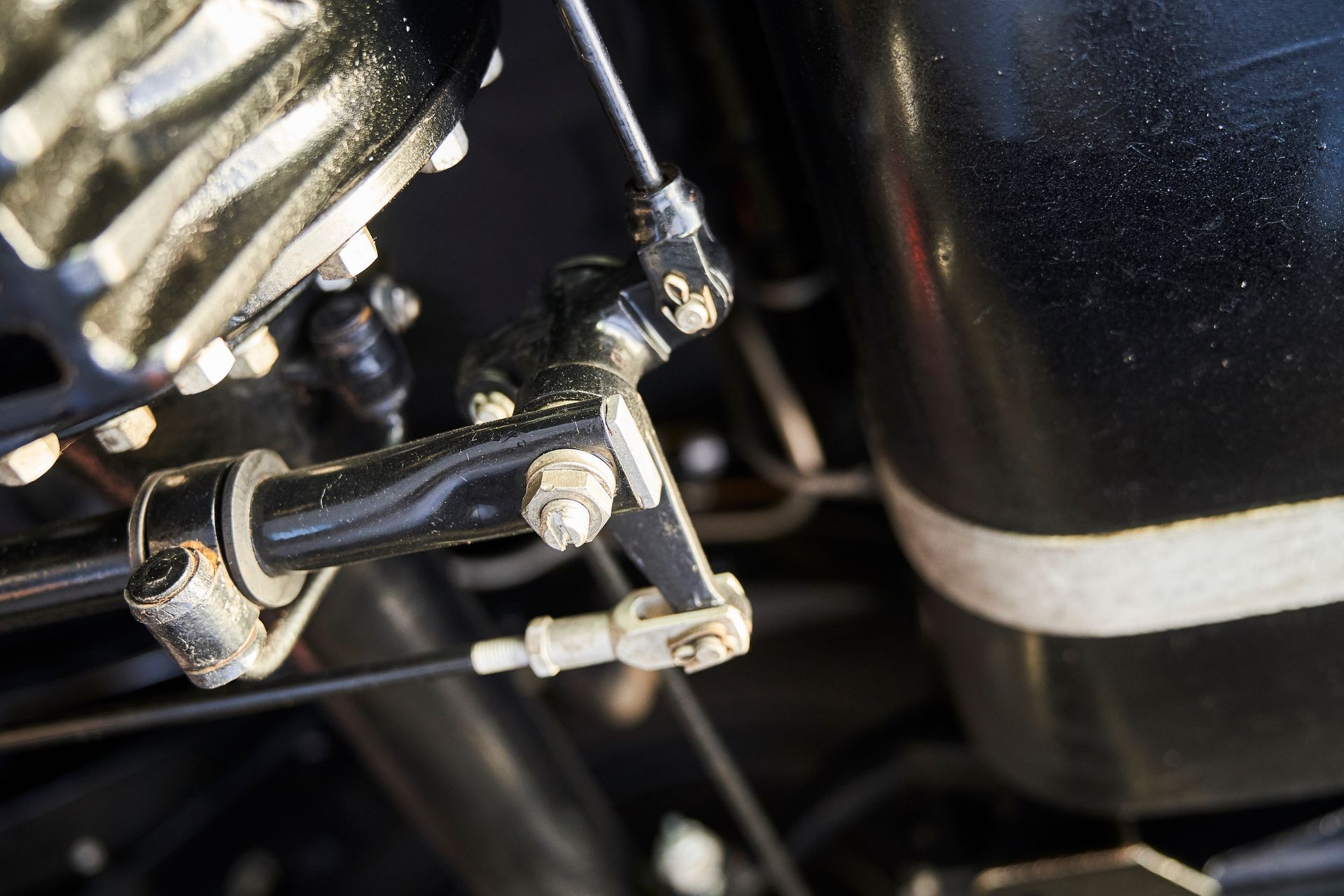 A close up of a brake pedal on a car