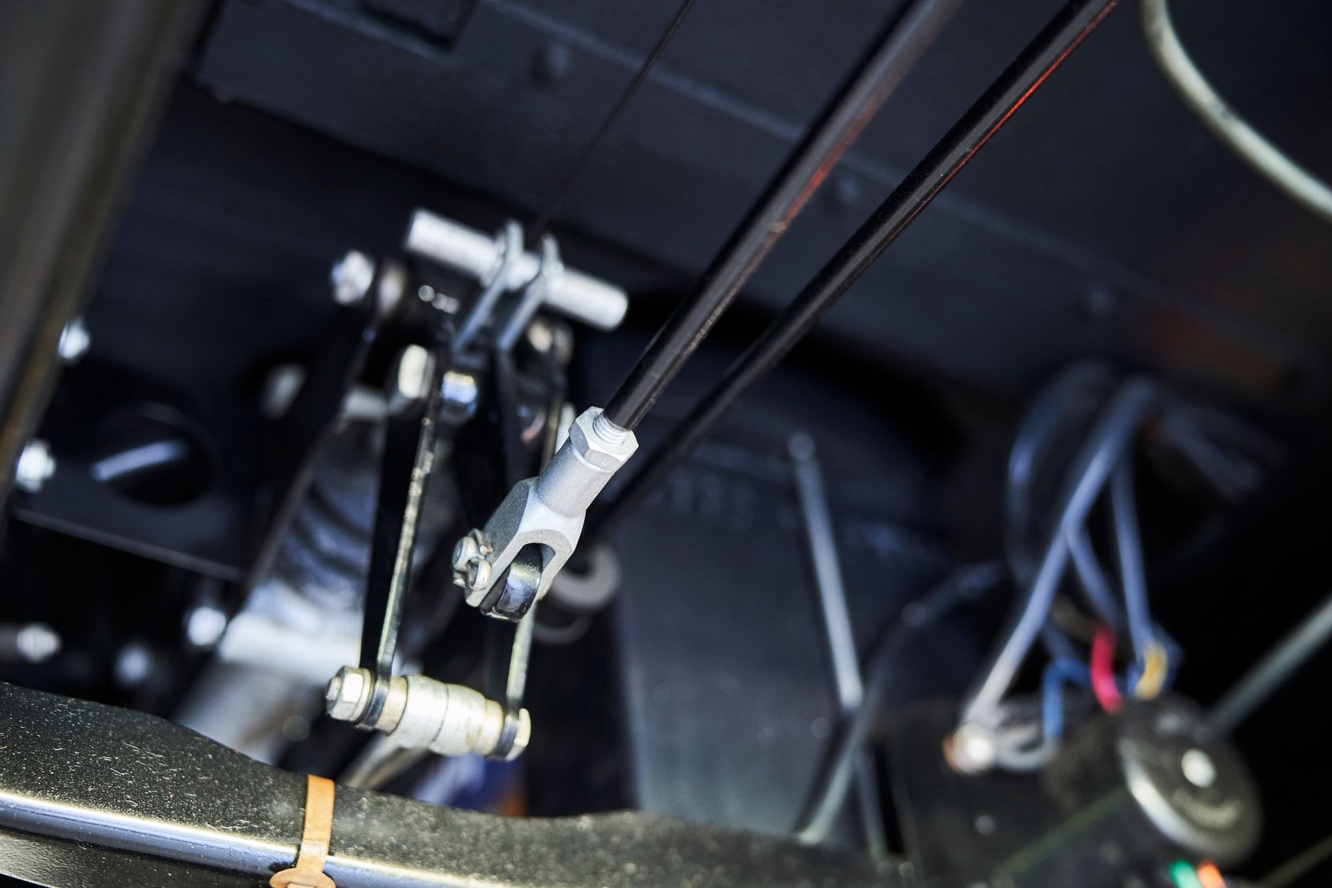 A close up of a brake pedal in a car