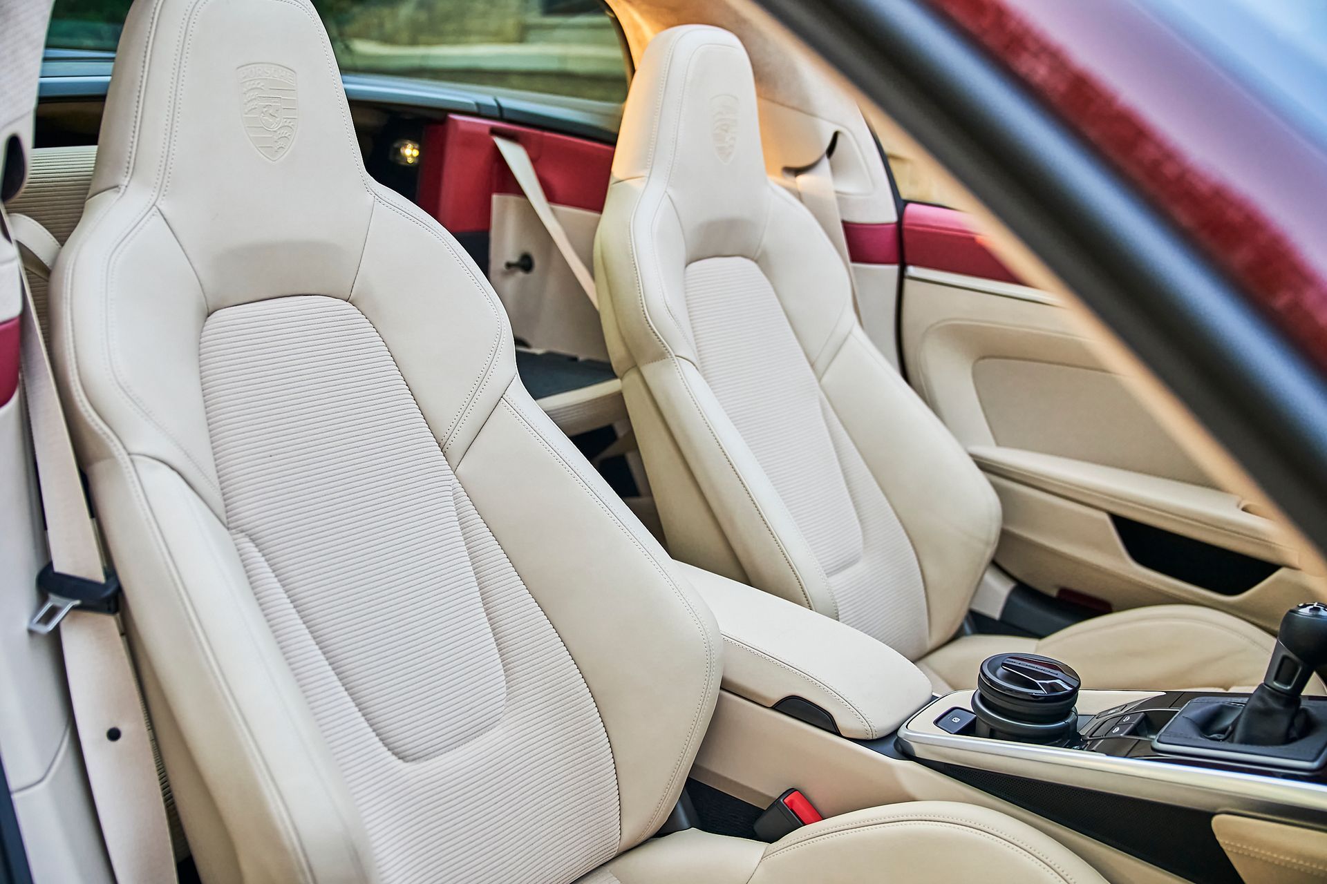 A close up of the seats in a car