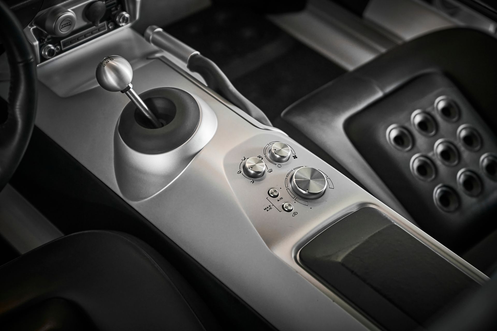 A close up of a shifter in a car