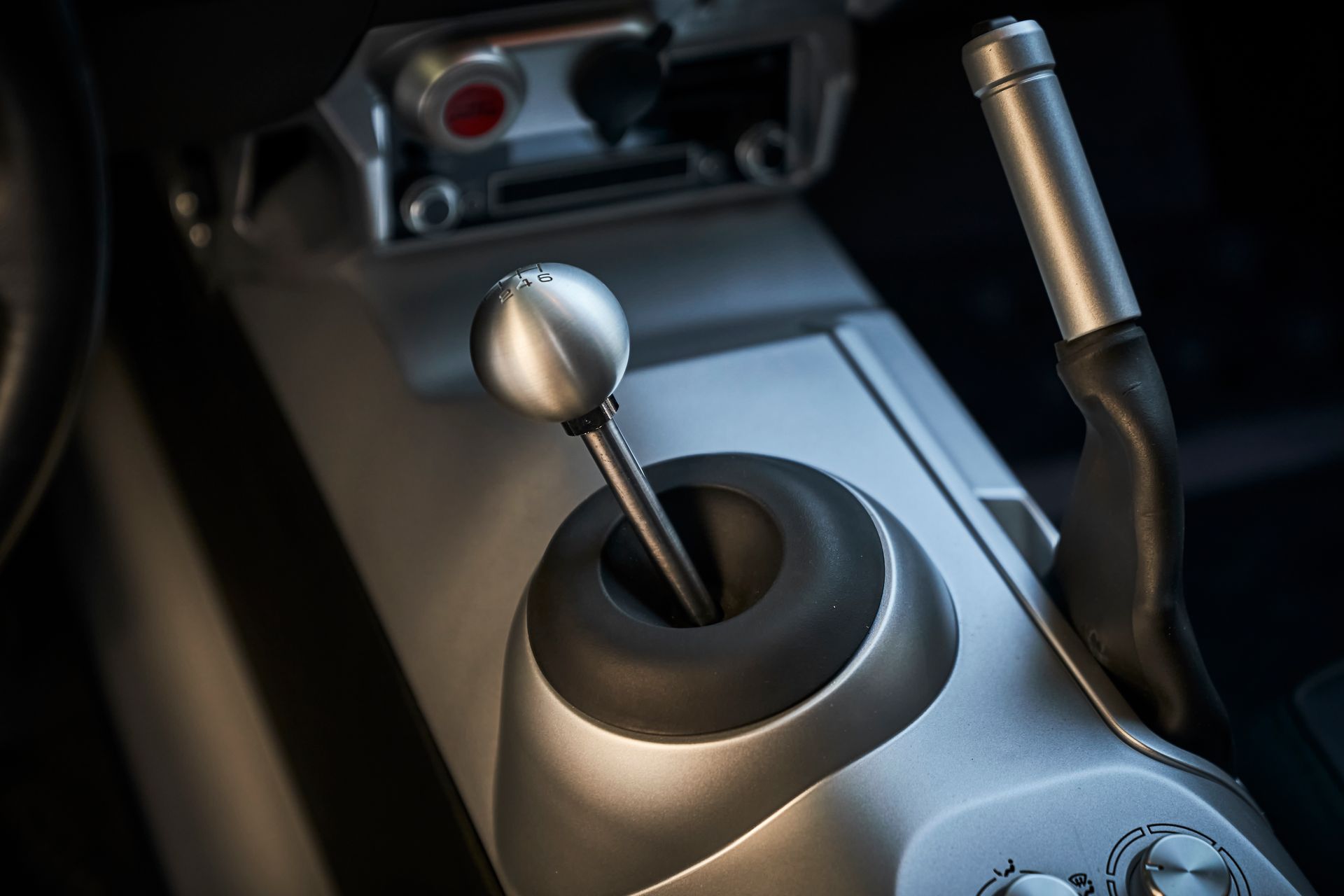 A close up of a shifter in a car