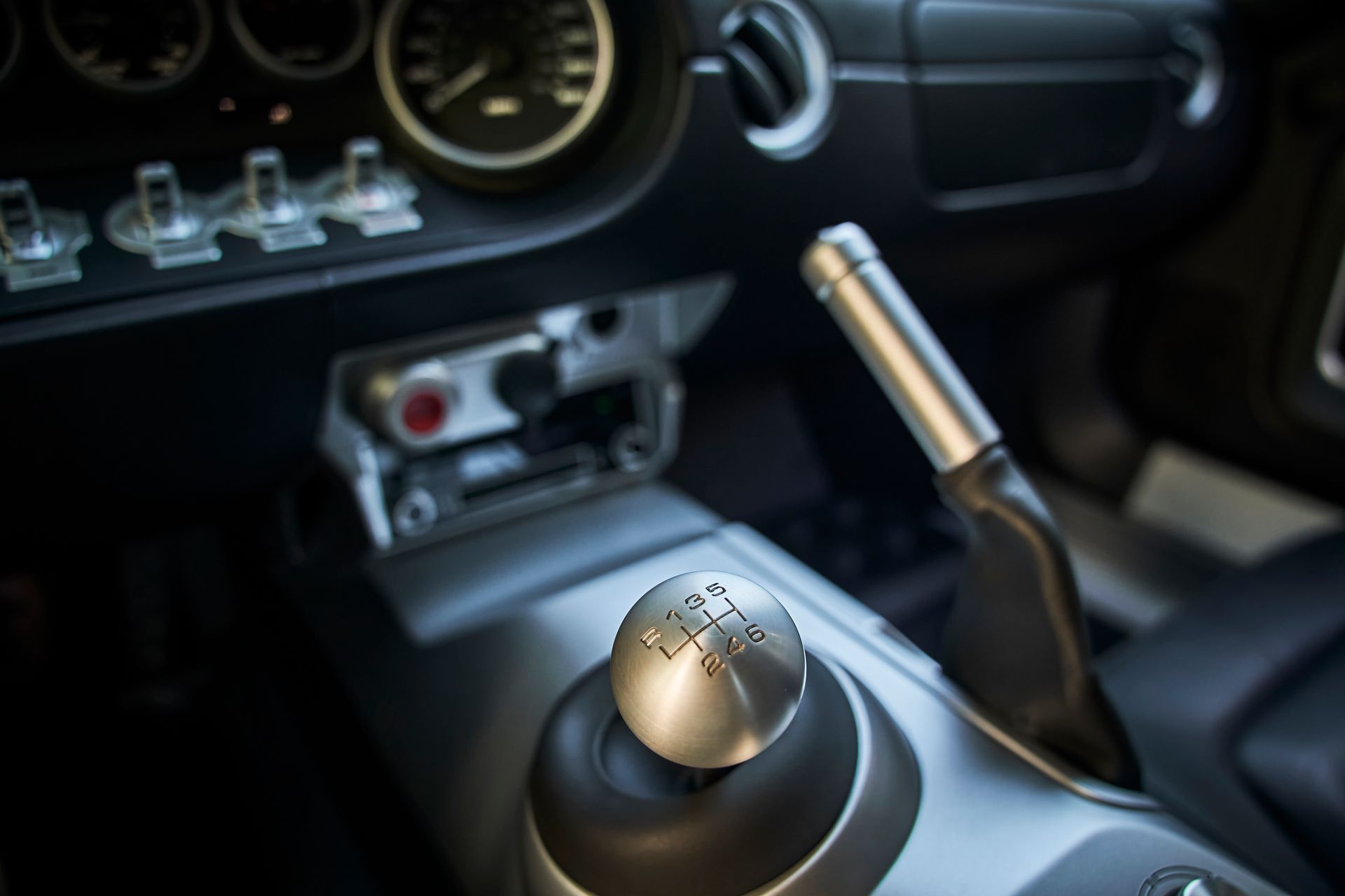 A close up of a shifter in a car