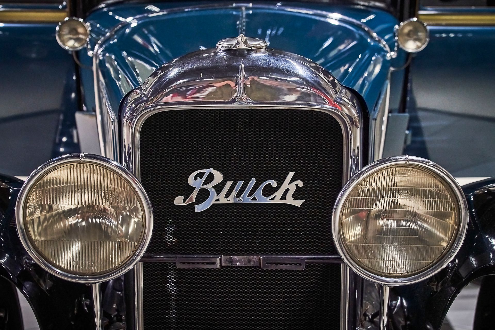 The front of an old buick car is shown