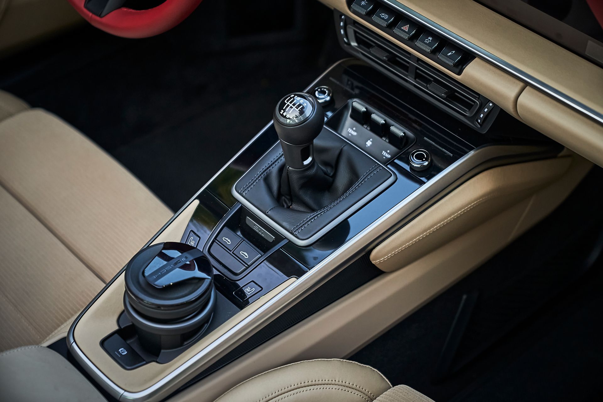 A close up of a shifter in a car