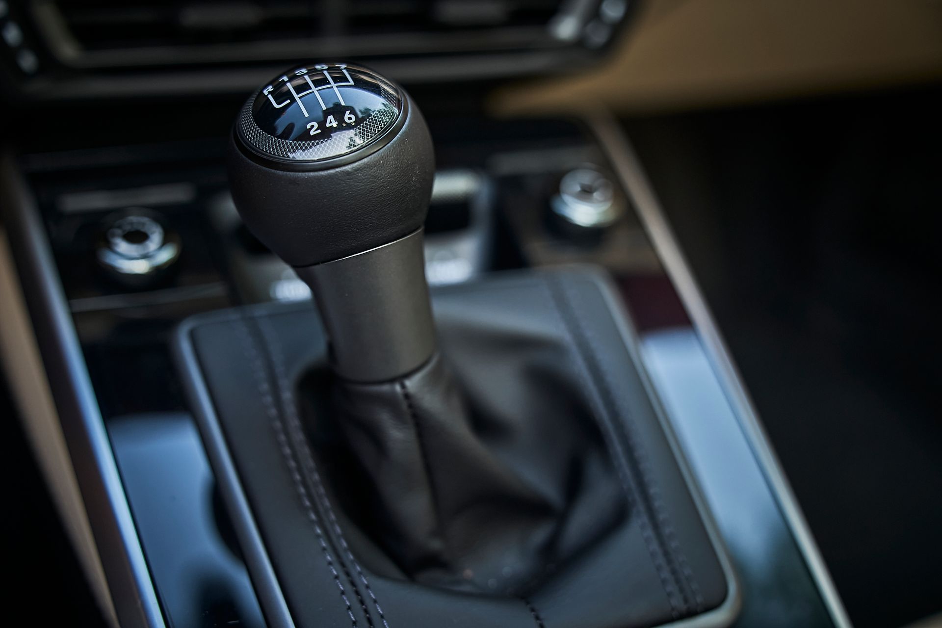 A close up of a shifter in a car