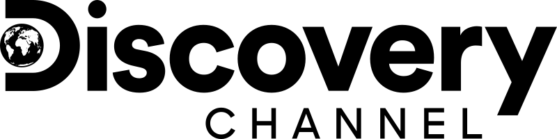 A black and white logo for discovery channel