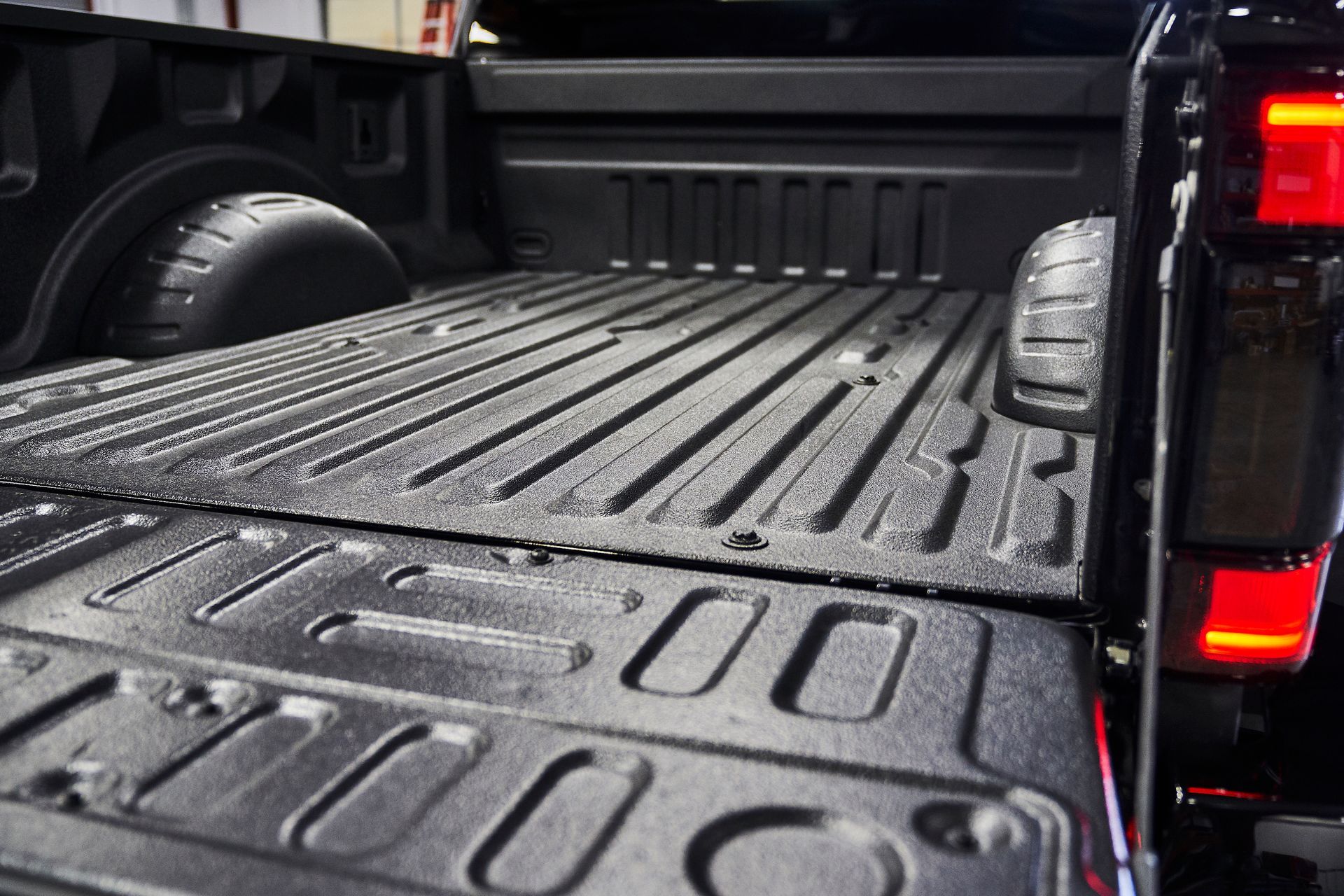 A close up of the back of a pickup truck.