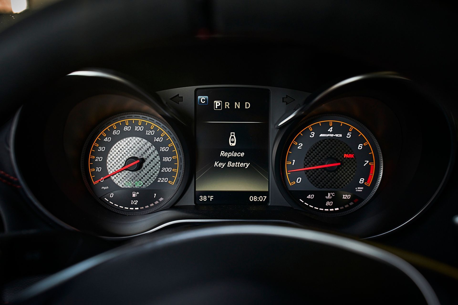A close up of the dashboard of a car