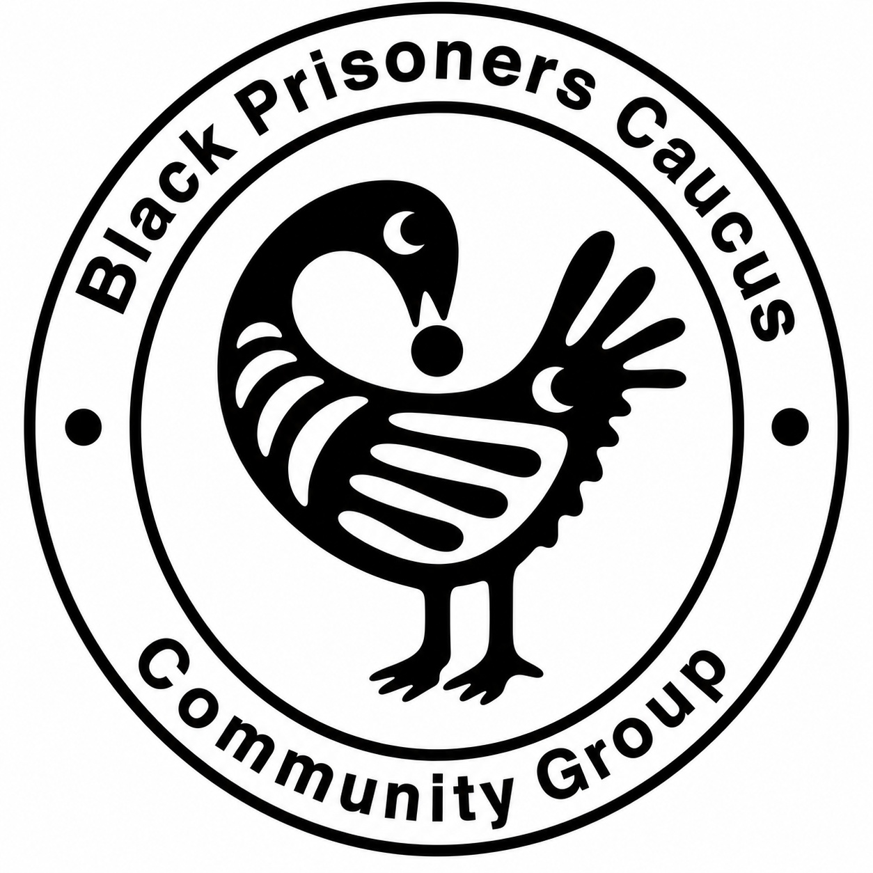 Logo for Black Prisoners Caucus: black swan